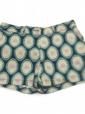 crown & ivy Teal Medallion Print Shorts with Coral Accents